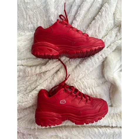 ️🍒 skechers energy red sneakers 🍒 ️ cutest shoes,... - Depop