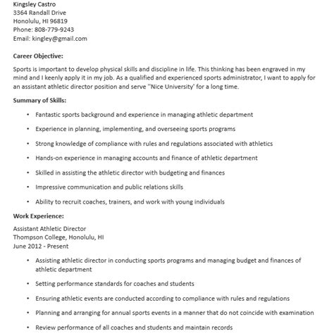 8+ Athletic Director Resume Sample | Template Business PSD, Excel, Word, PDF