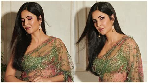 Katrina Kaif wins the red carpet game on awards night in Sabyasachi floral saree and bralette ...