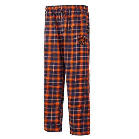 Chicago Bears Men's Ledger Navy Orange Flannel Pajama Pants - Detroit ...