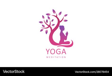 Yoga logo design stock human meditation in lotus Vector Image