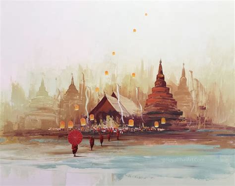 Thai Temple Art Painting l Asian Art For Sale Online