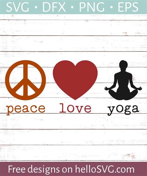 Peace Love Yoga #2 SVG - Free SVG files | HelloSVG.com