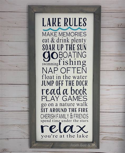 Lake House Rules Sign – From Bee & Me