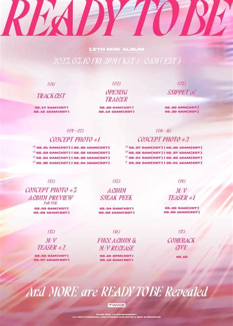 TWICE Ready to Be Comeback Schedule (12th Mini Album) - K-Pop Database / dbkpop.com