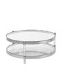 Hatta Round Glass Coffee Table - Glass/Chrome | OKA