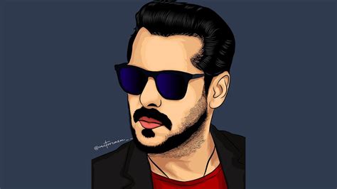 Salman Khan Vector/Digital/Cartoon Speedart | VECTORCASM - YouTube