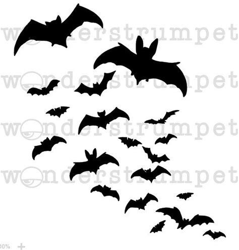 Halloween Stencil Series - Bats | Halloween stencils, Bat silhouette, Bat