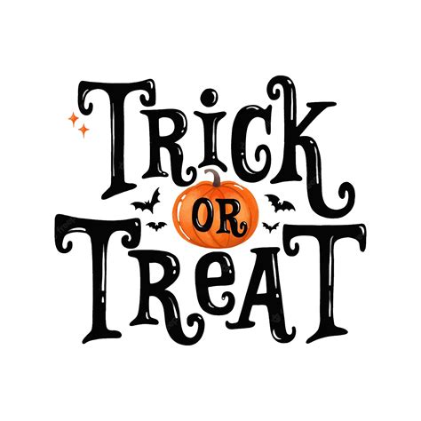 Trick Or Treat 텍스트 레터링 타이포그래피 디자인 | 프리미엄 벡터