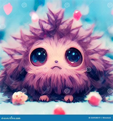 AI Generated Illustration of an Adorable Cute Fluffy Cartoon Character ...