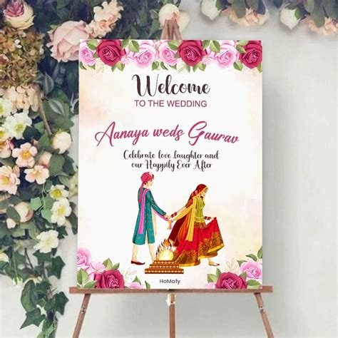 Wedding Reception Entrance Welcome Board | Customized Sign Board