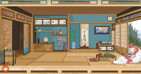 Japanese room animated : PixelArt | Japanese room, Pixel art tutorial, Pixel art