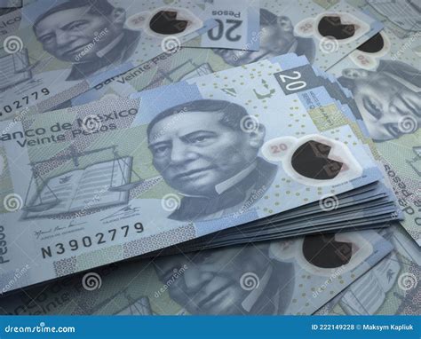 Mexican Money. Mexican Peso Banknotes. 20 MXN Pesos Bills Royalty-Free Stock Photography ...