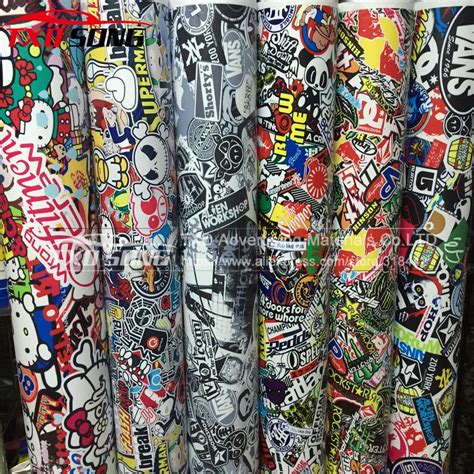 Cool Bomb Vinyl Sticker on Car DIY Graffiti Sticker Bomb Wrap Car Stickers Motorcycle ...