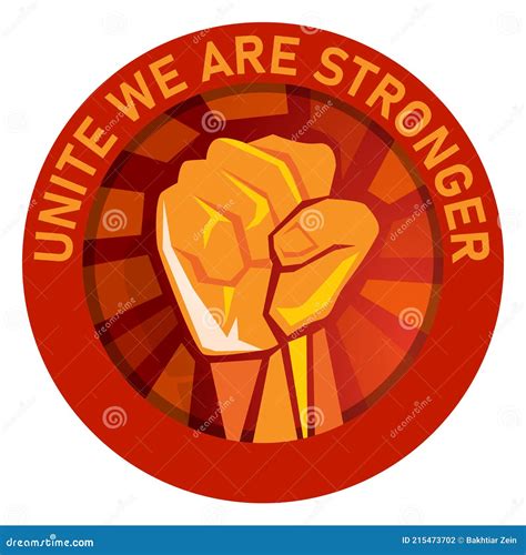 Unite we are Stronger Labor Union Logo Emblem Hand Fist Raised Vector ...