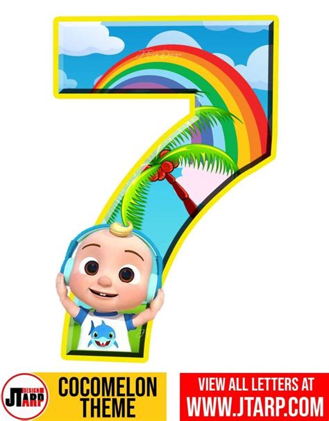 Cocomelon Printable Number 7 | Letters and numbers, Free printables, Birthday tarpaulin design