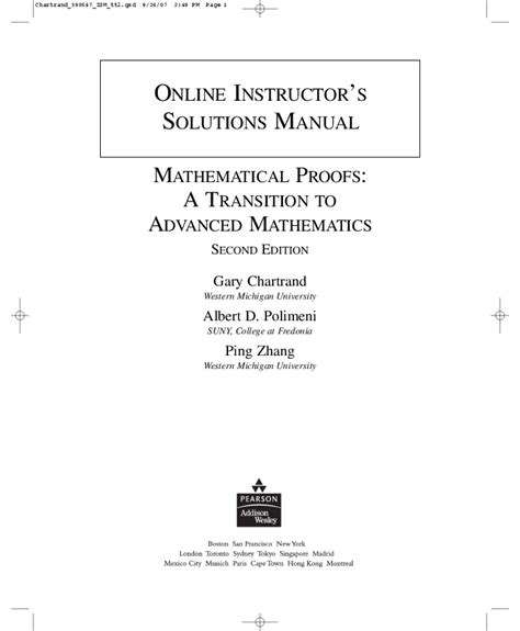 (PDF) MATHEMATICAL PROOFS: A TRANSITION TO ADVANCED MATHEMATICS SECOND ...