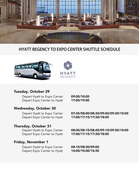 Hyatt Regency Shuttle Schedule - China Seafood Expo