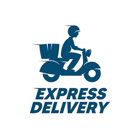 Premium Vector | Express delivery label Courier boy riding motor bike ...