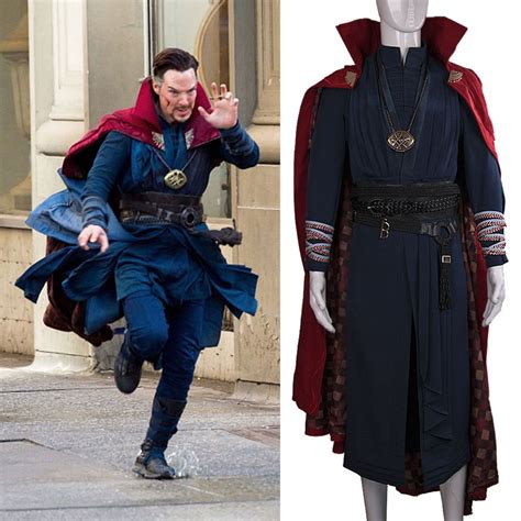 2016 Marvel Movie Doctor Strange Costume Cosplay Steve Red Cloak Full Set Costume Robe Halloween ...