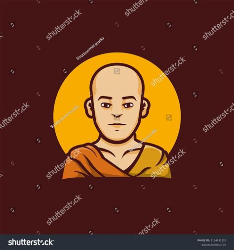 Monk Cartoon Mascot Logo Template Stock Vector (Royalty Free) 2164431223 | Shutterstock