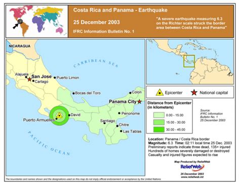 Panama / Costa Rica: Earthquake - Situation map - Costa Rica | ReliefWeb