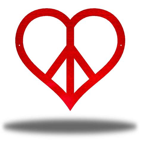 Heart Peace Sign Metal Wall Decor - Etsy