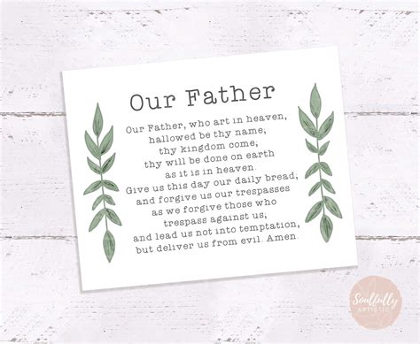 Our Father Prayer Card Printable Printable Word Searc - vrogue.co