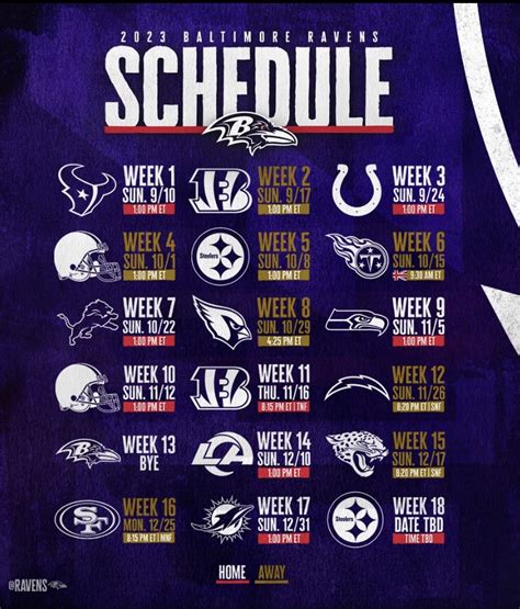 Baltimore Ravens 2023 Schedule - Marylandsportsblog.com