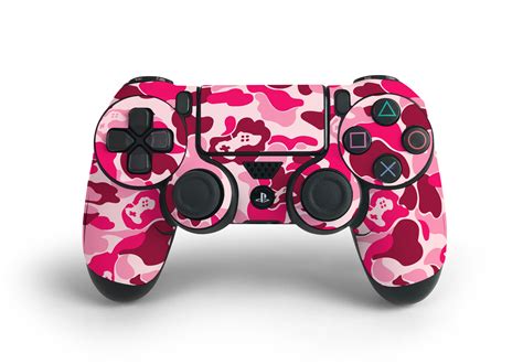 PS4 Controller Pink Game Camo Skin Decal Kit - Game Decal