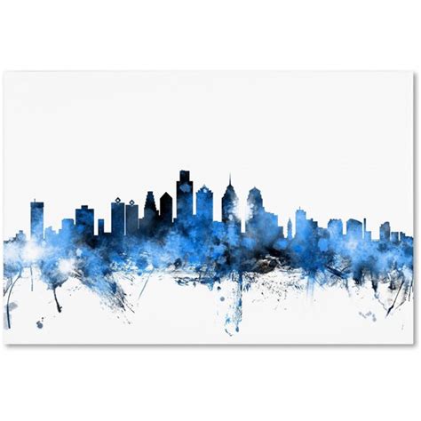 Trademark Fine Art "Philadelphia Pennsylvania Skyline II" Canvas Art by Michael Tompsett ...