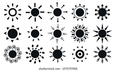 Black Silhouette Sun Set Isolated On Stock Vector (Royalty Free) 1975797005 | Shutterstock