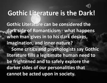 GOTHIC Literature: Introduction, Elements and Motifs, Grades 8-11