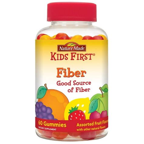 Nature's Made Kids First Fiber Gummies, Fruit Flavors, 60 ea (Pack of 2) - Walmart.com - Walmart.com