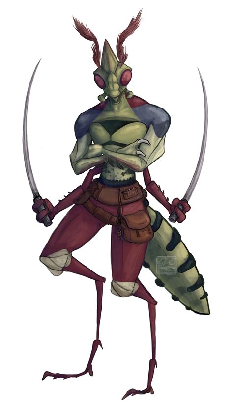 [art] [oc] devil mantis thri-kreen design for a client : r/DnD