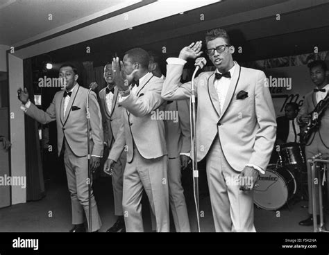 THE TEMPTATIONS US vocal group on 24 March 1965 at a London at a Stock ...