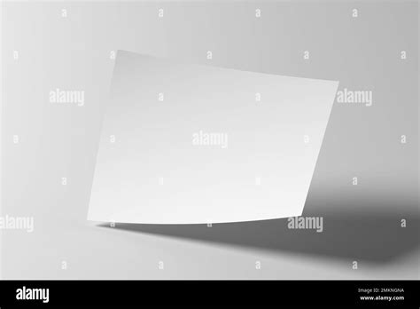 Horizontal A4 flyer paper mockup floating on white background Stock Photo - Alamy