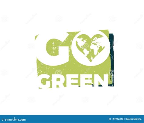 Modern Go Green Environment Label Logo Illustration Stock Vector ...