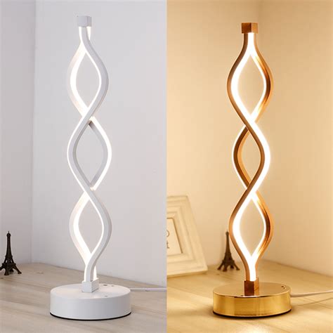 24W Modern Spiral Twist Wave Design LED Table Light Desk Reading Lamp ...