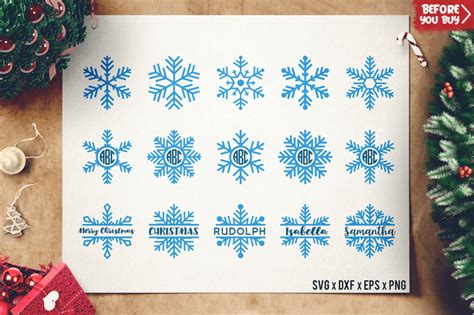 Snowflakes SVG - Snowflake Monogram - Split Snowflakes SVG By SharpSVG ...