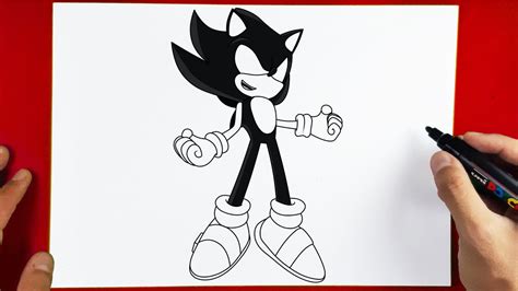 How to Draw DARK SUPER SONIC - YouTube