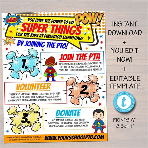 PTO Fundraising Events Flyers & Invites | TidyLady Printables