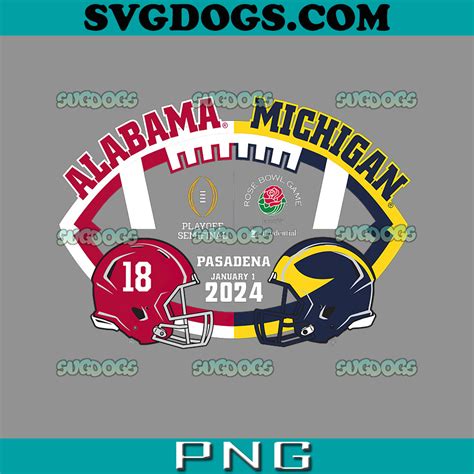 Rose Bowl 2023-2024 CFP Semi Football Michigan vs Alabama PNG