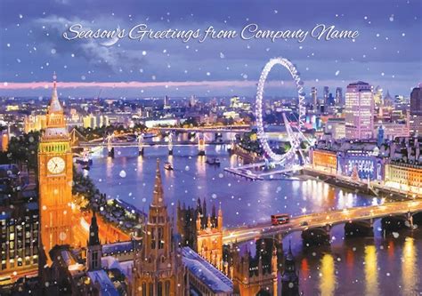 Snow Over London Front Personalised - Personalised Christmas Cards ...