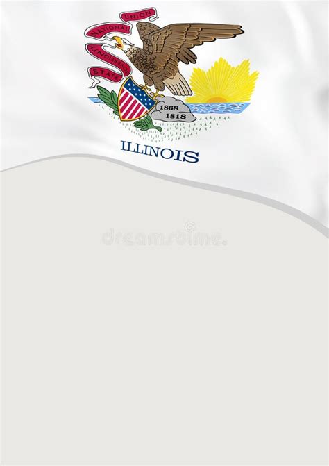 Leaflet Design with Flag of Illinois, US. Vector Template Stock Vector - Illustration of ...