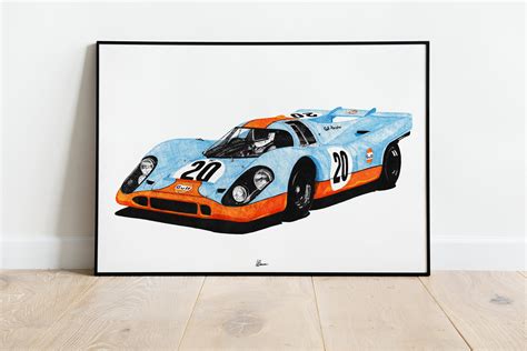 Porsche 917 Gulf Livery Print Racing Icons: Le Mans Prototypes Wall Art ...