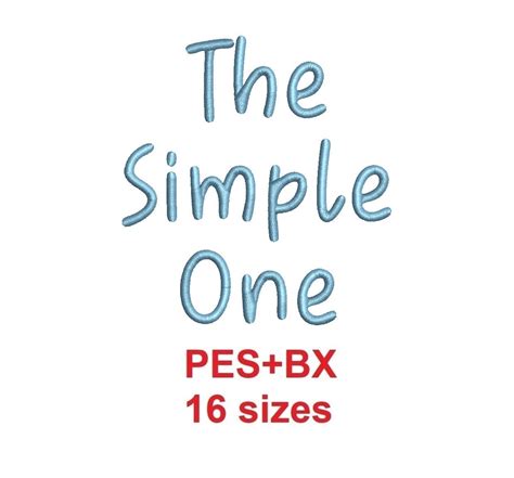 The Simple One Embroidery Font Formats PESBX 16 Sizes French | Etsy