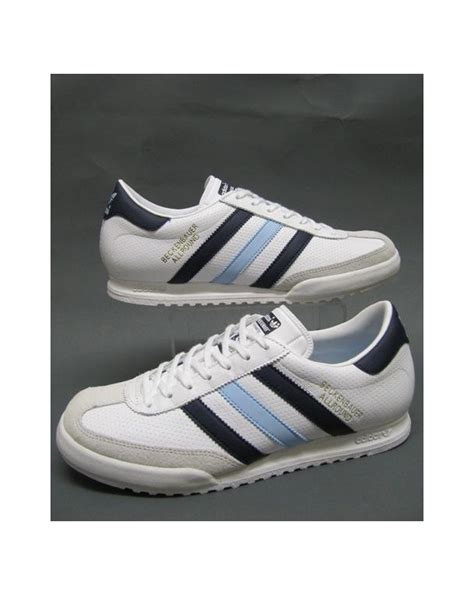 Adidas Beckenbauer Trainers White/Navy/Sky Blue - Adidas Originals ...