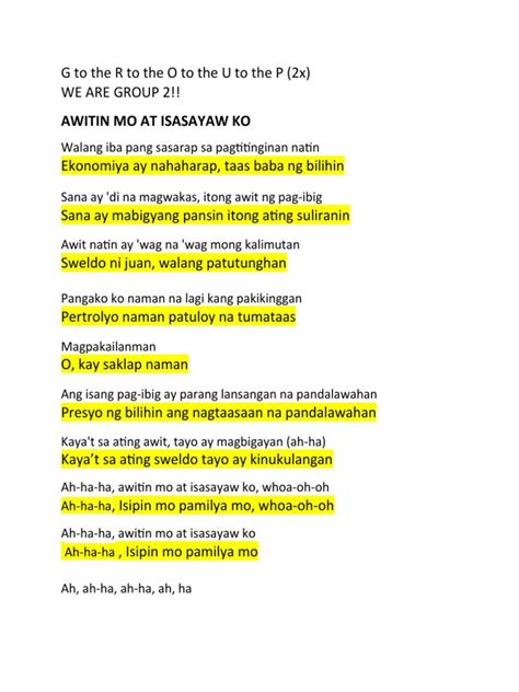 Awitin Mo at Isasayaw Ko | PDF