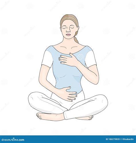 Diaphragmatic Breathing. Abdominal, Belly Or Deep Breathing Cartoon Vector | CartoonDealer.com ...